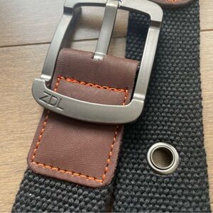 ZDL Unused Brown and Black Belt with Silver Buckle